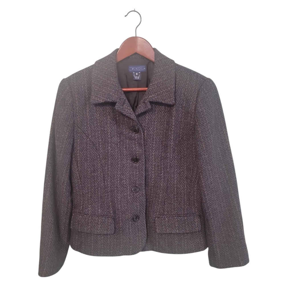 J. Mclaughlin Womens 100%Wool Multicolor Corpwear‎ Sport Blazer Size 8